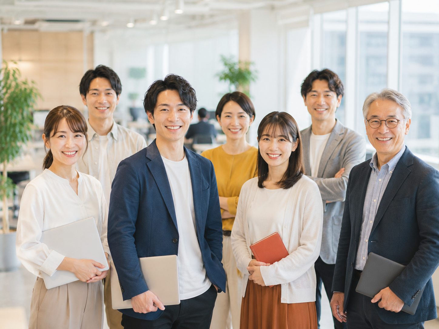 多様な業種で前向きに働く人々